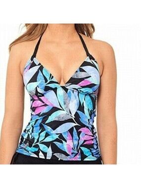 Nwt Salt + Cove Printed Ruched Tankini Swim Top